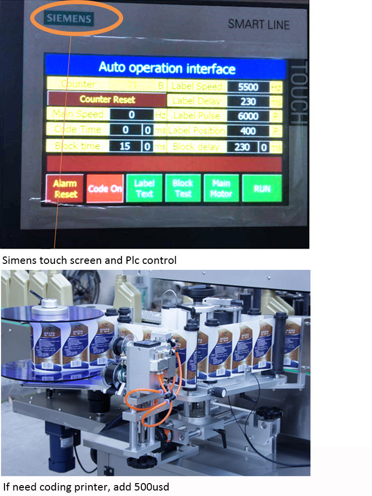 Pris for automatisk etikett med dobbeltsidig flaske